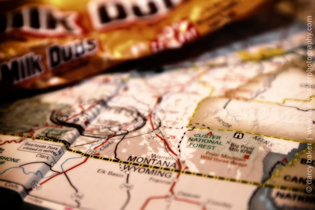 image of a map and a box of milk duds